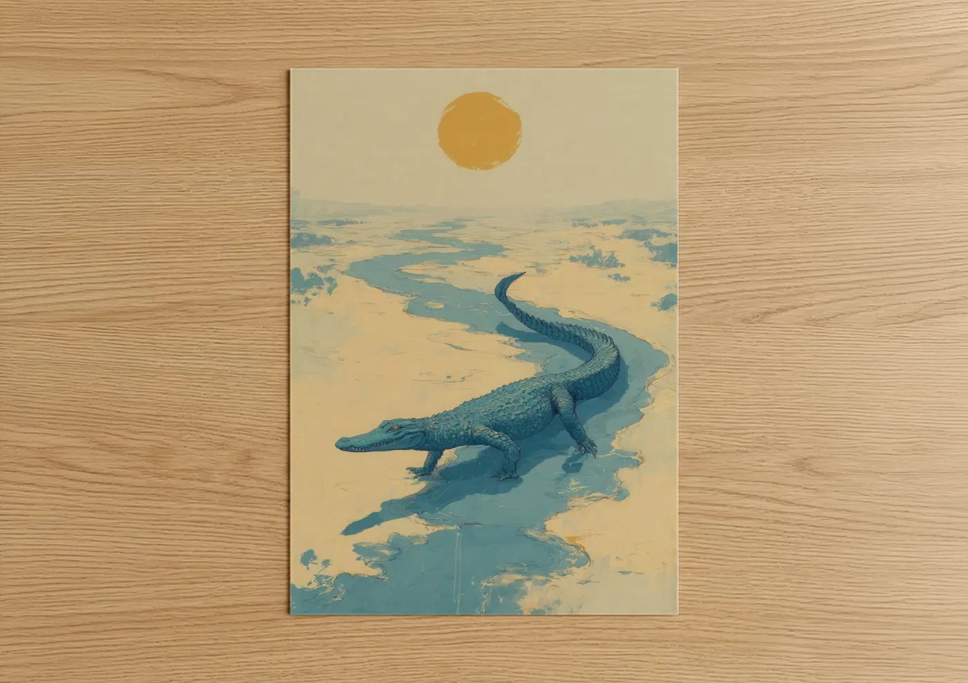 Desert Alligator Aerial Landscape Wall Art