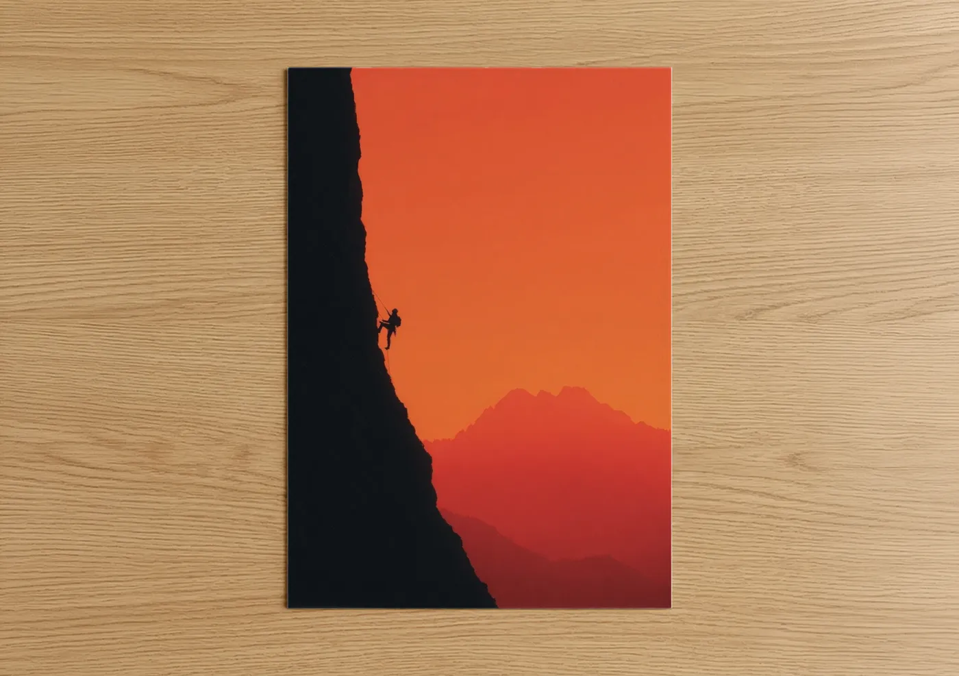 Ice Climber Sunset Mountain Adventure Wall Art