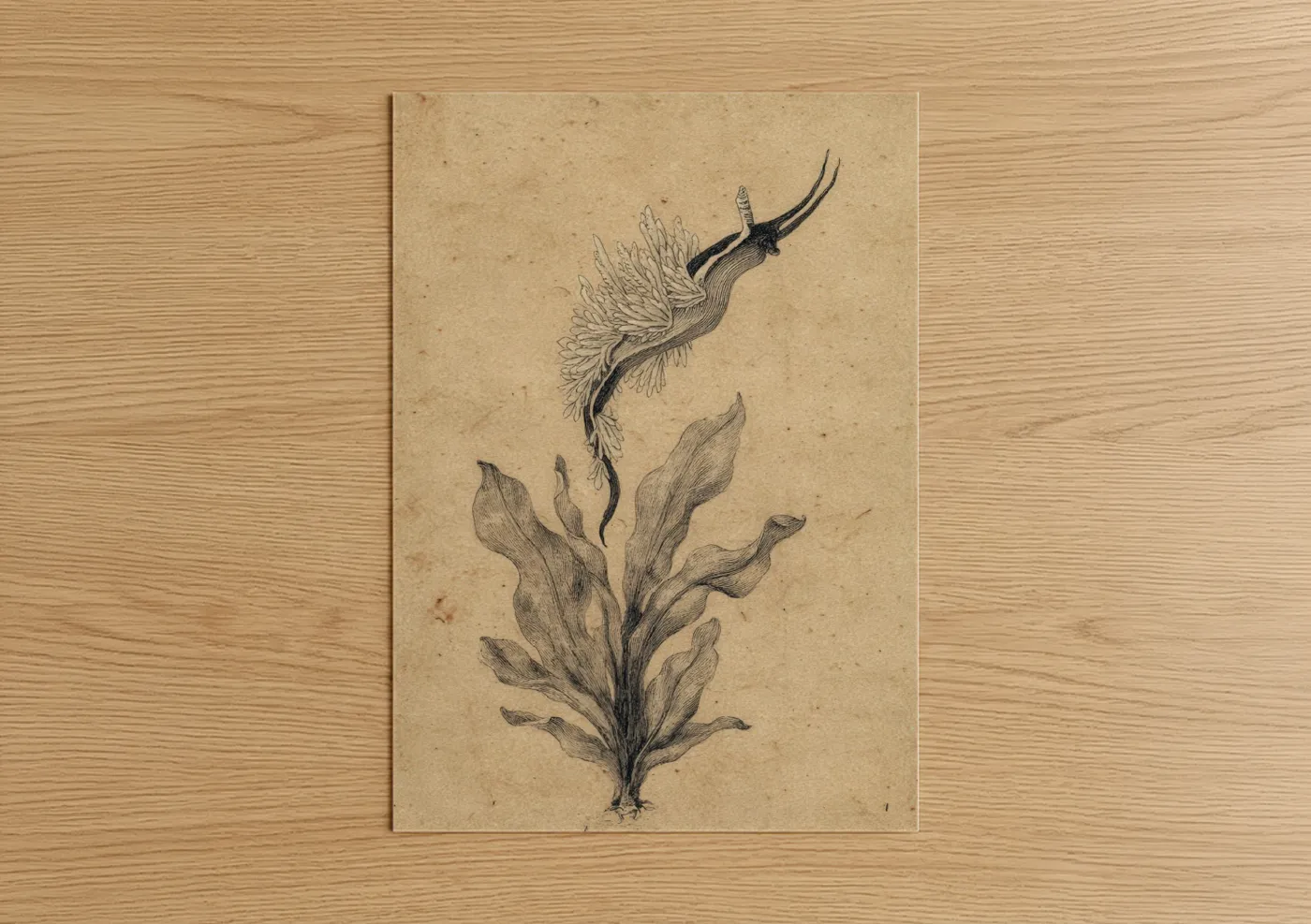 Feathered Nudibranch Sea Creature Illustration Wall Art