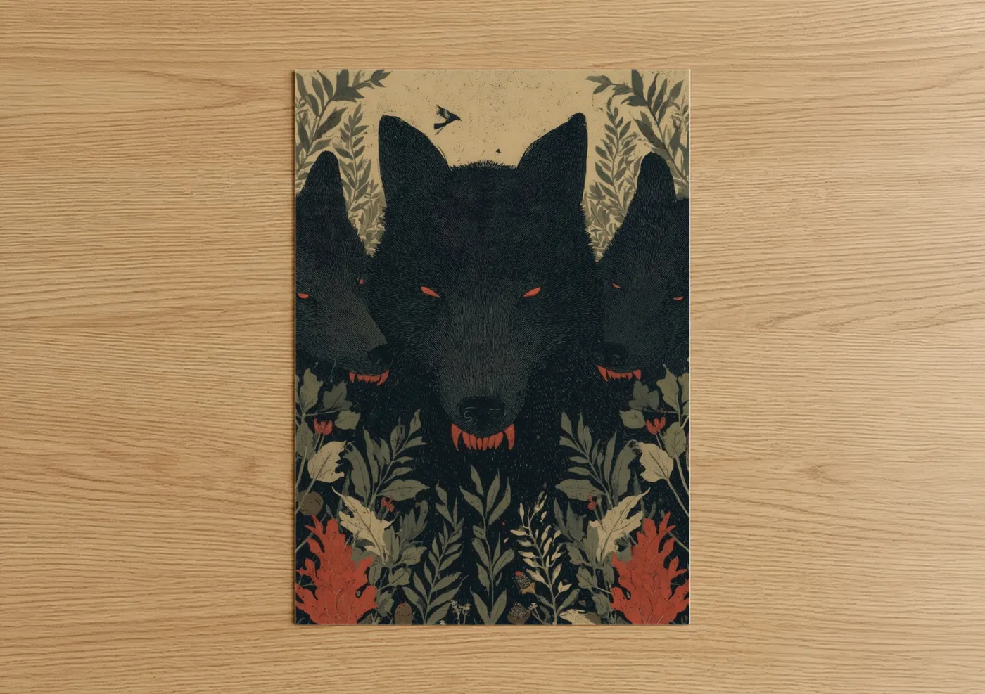 Cerberus Three-Headed Guardian Mythical Wall Art