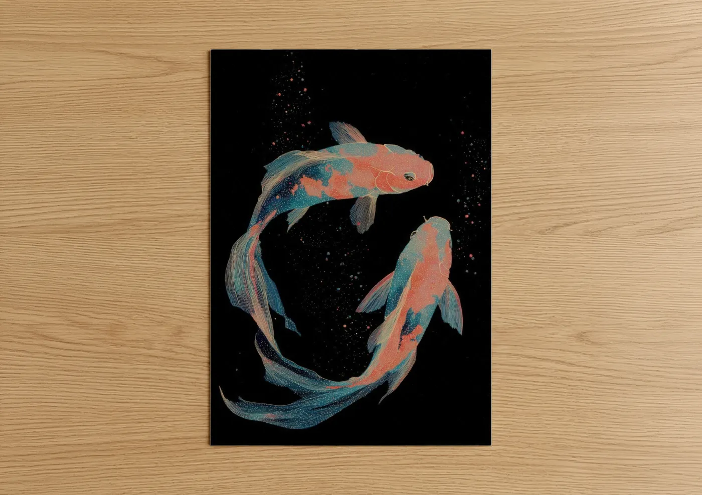 Cosmic Pisces Zodiac Art Mystical Wall Art