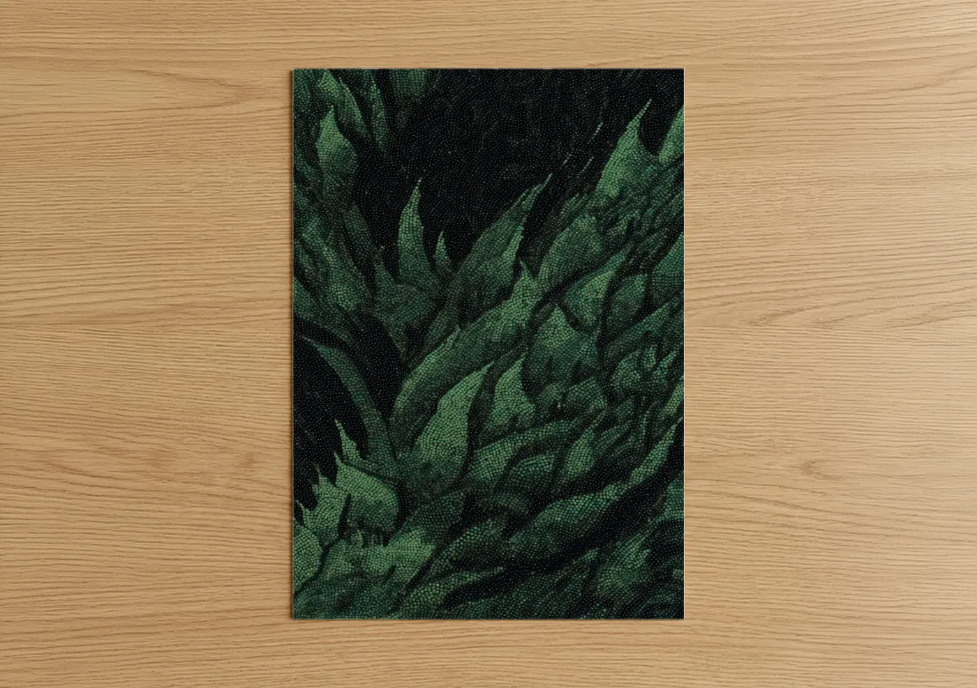 Emerald Beadwork Texture Modern Wall Art