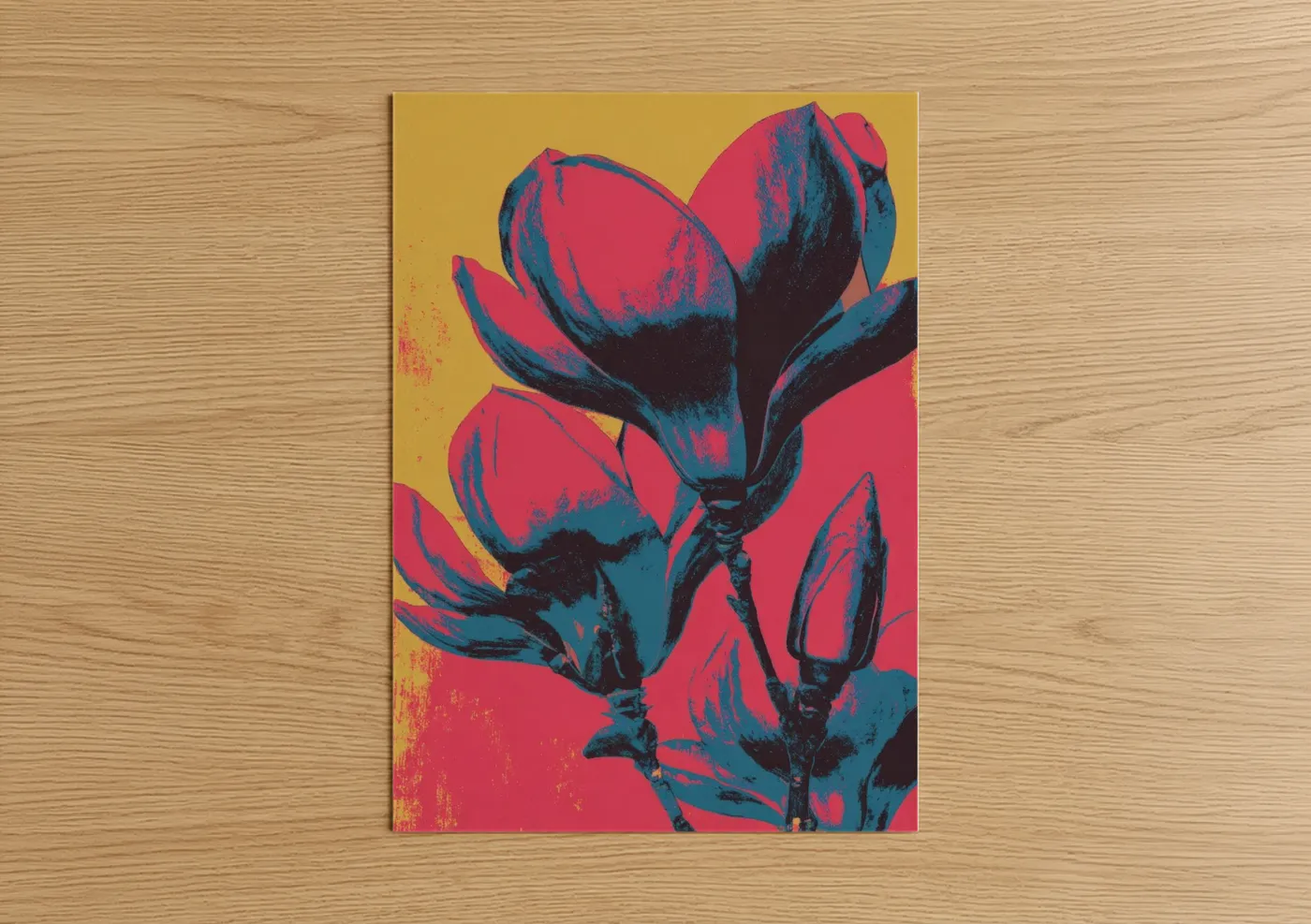 Crimson Magnolia Pop Art Flower Wall Art