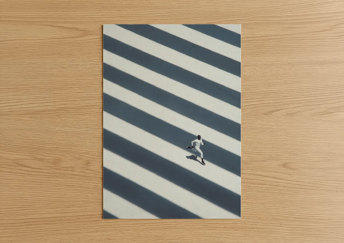 Minimalist Male Athlete in Motion Wall Art