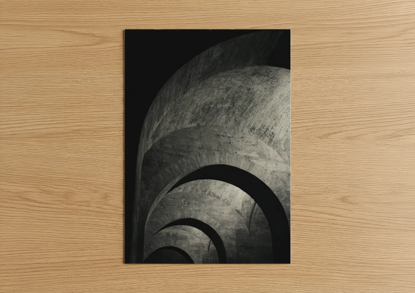 Curved Masonry Arches Black White Wall Art