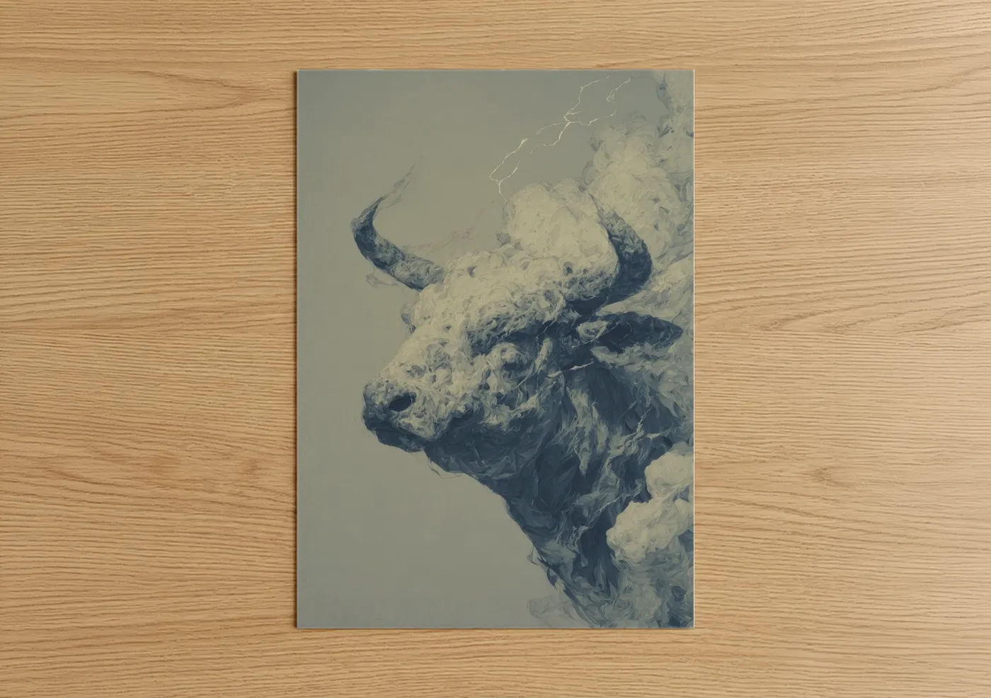 Stormy Yak Abstract Cloud Wall Art