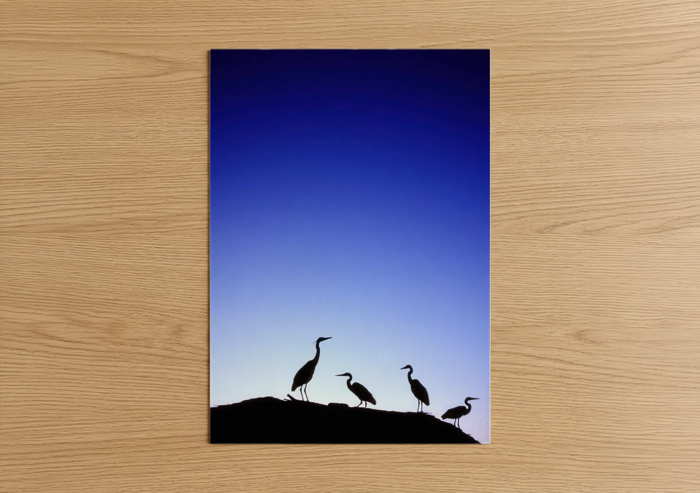 Heron Silhouette Twilight Sky Wall Art