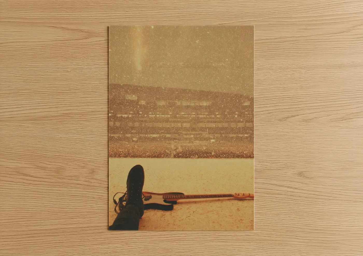 Bass Guitar Rooftop Urban Sunset Wall Art