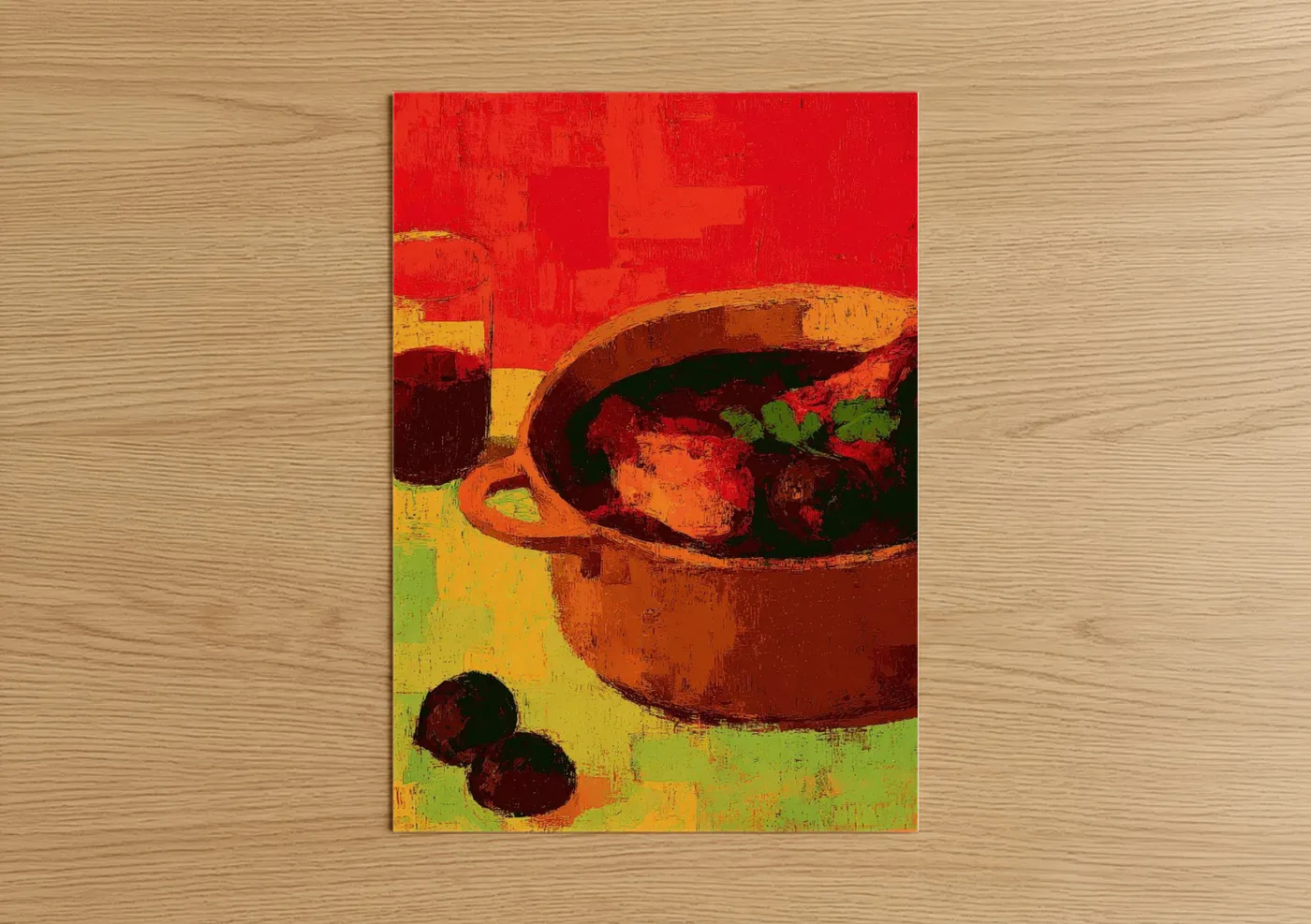 Rustic Poultry Pot Modern Food Wall Art