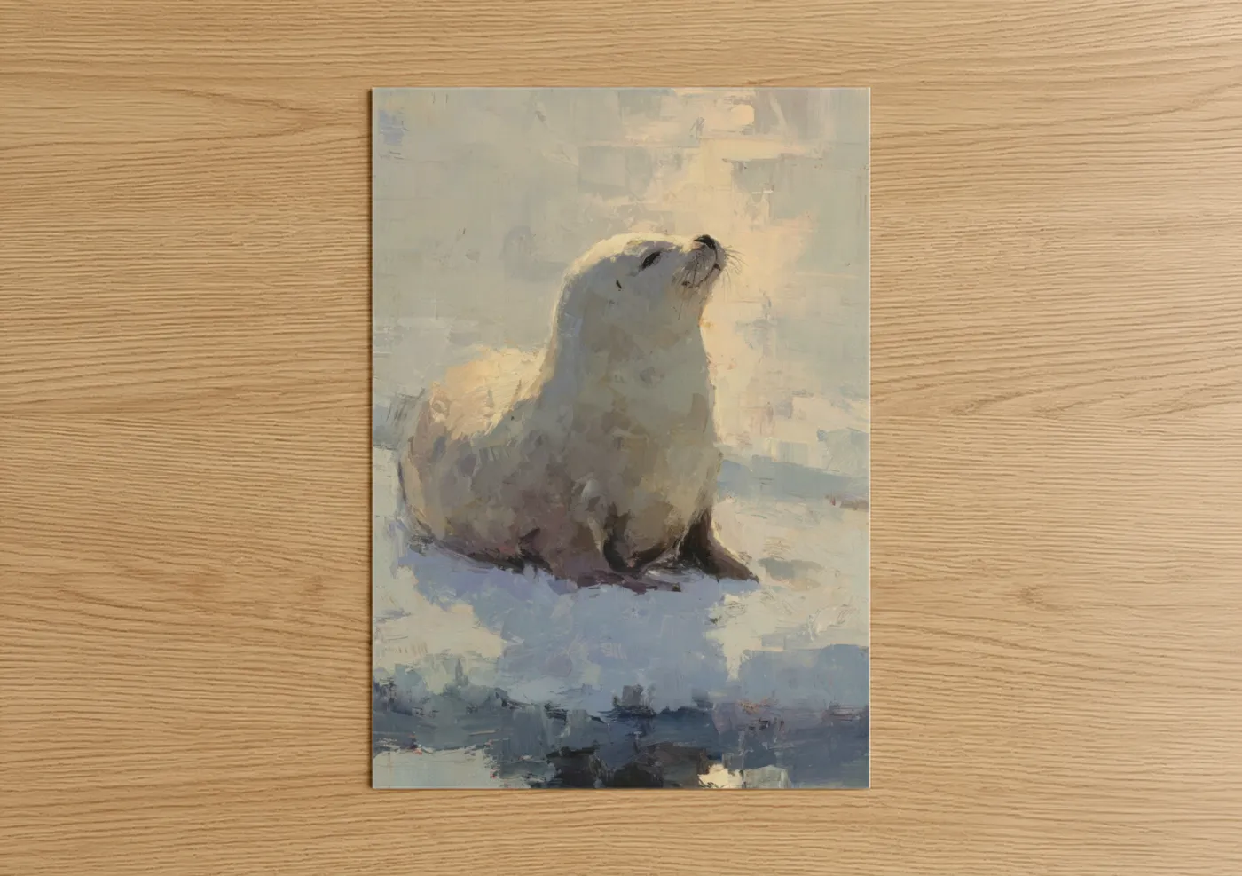 Arctic Sea Lion Wildlife Oil Painting Wall Art
