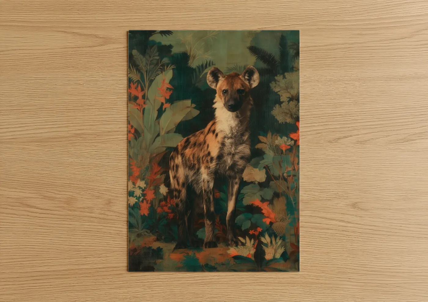 Botanical Hyena Safari Wildlife Wall Art