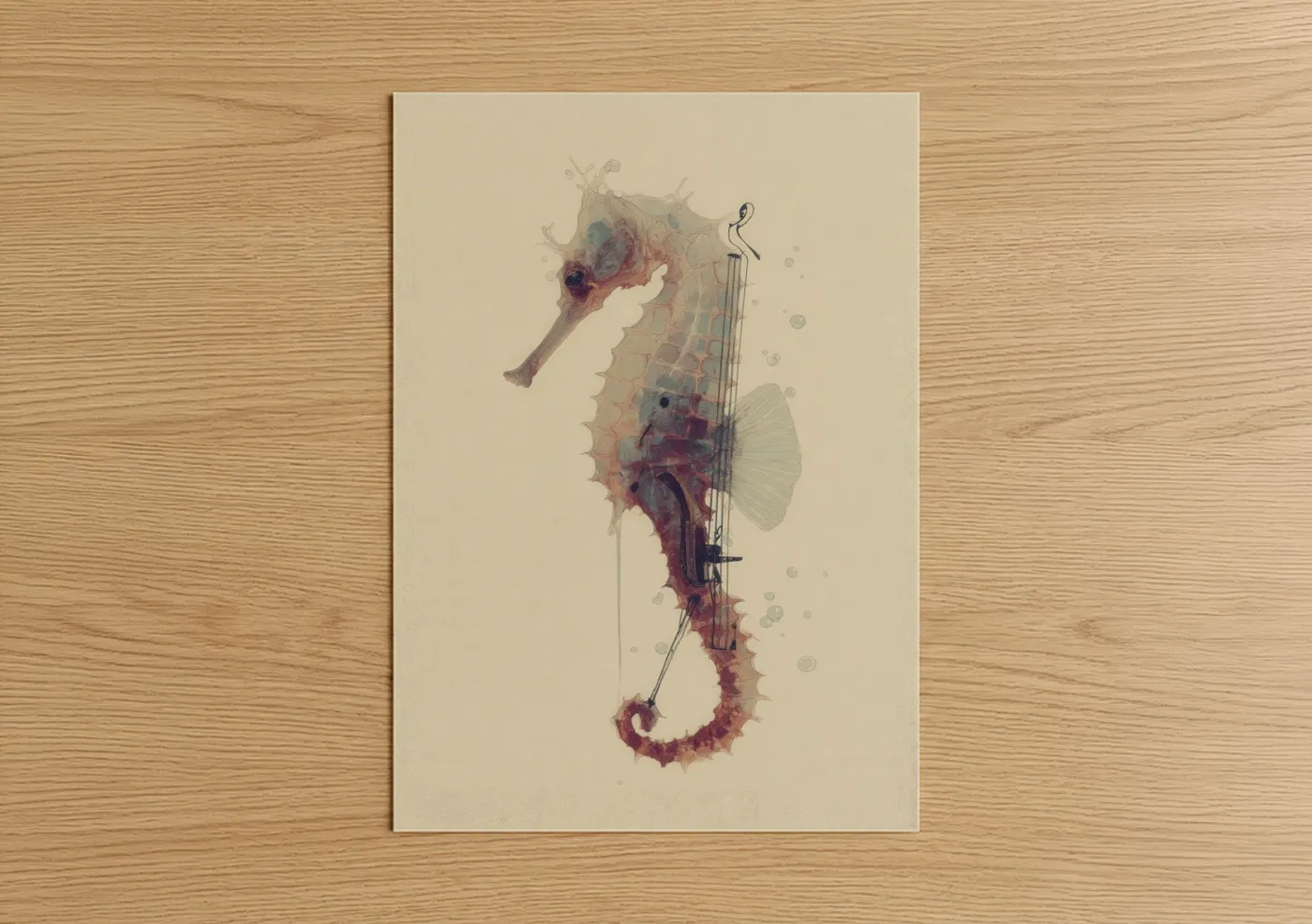 Watercolor Seahorse Marine Wall Art