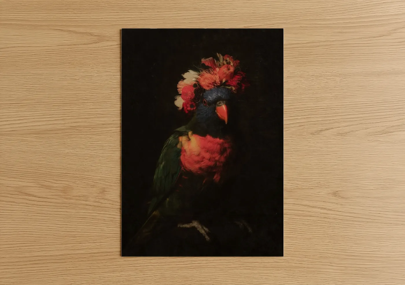Black Cockatoo Portrait Dark Background Wall Art
