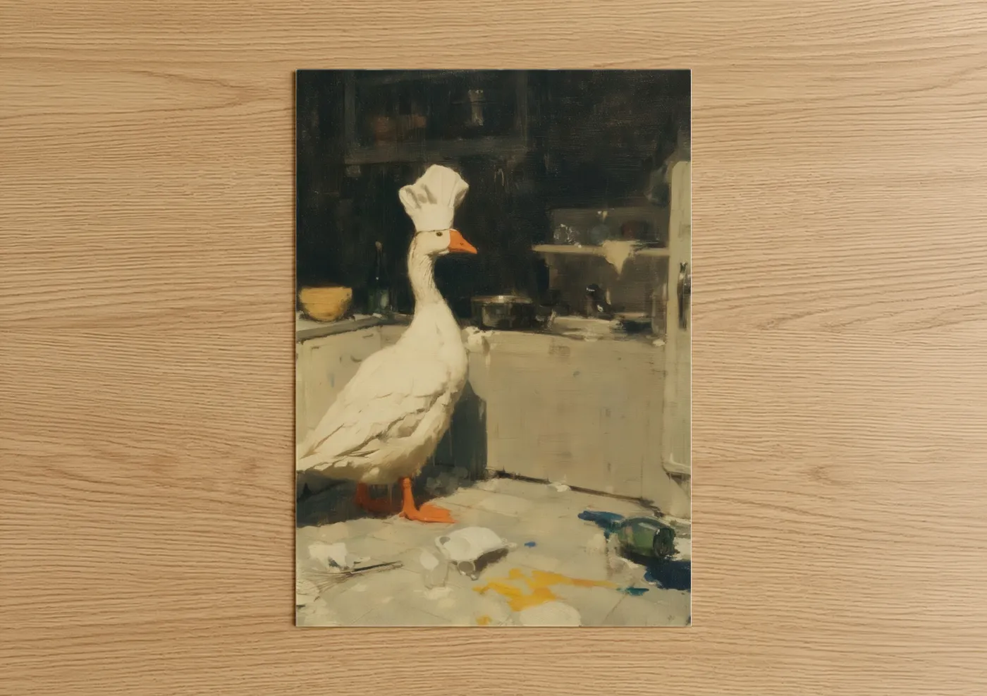 White Goose Chef Kitchen Portrait Wall Art