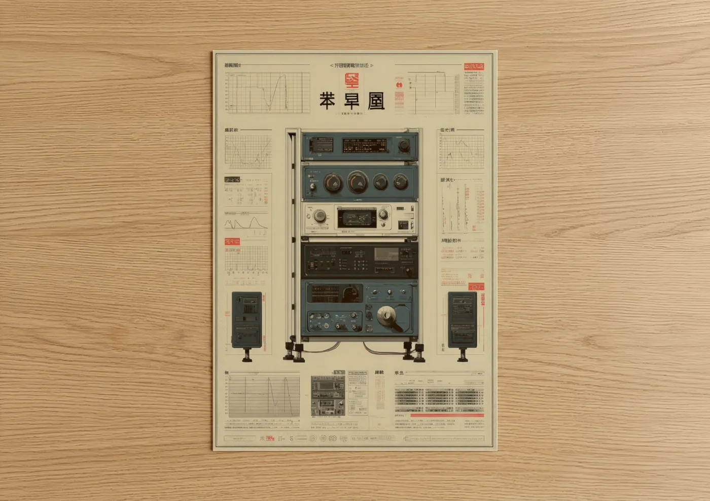 Retro Japanese electronics vintage audio poster Wall Art