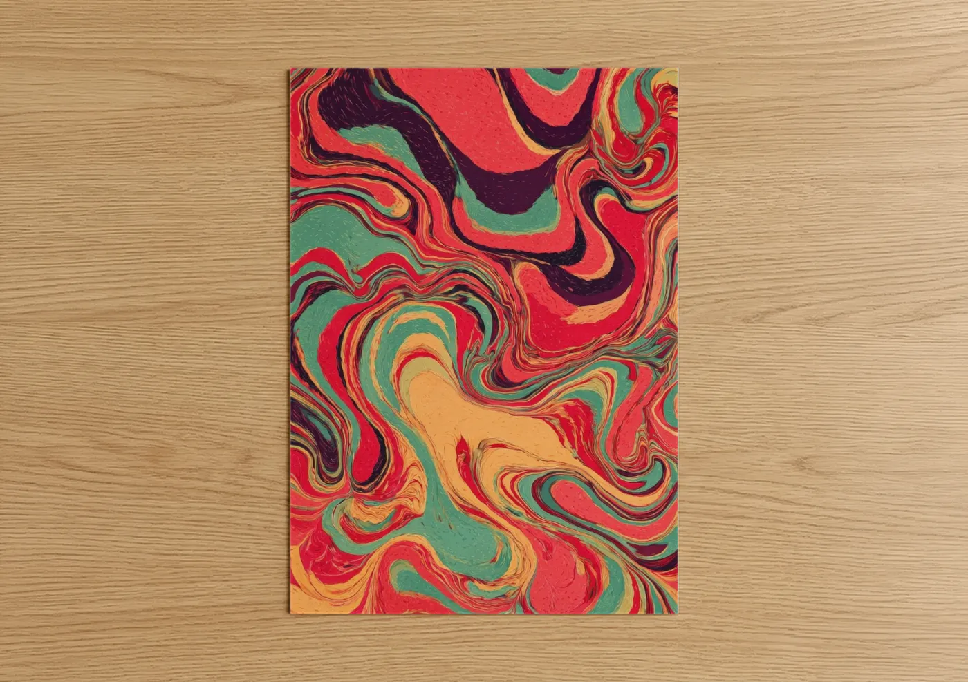 Crimson Swirl Abstract Sweet Wall Art