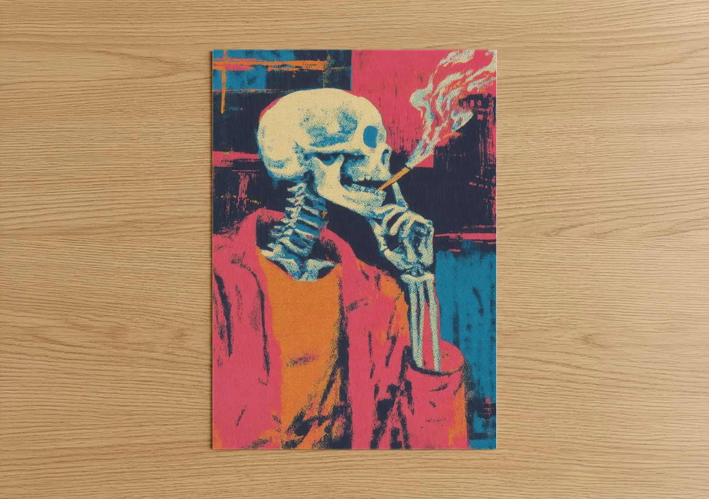 Smoking Skeleton Pop Wall Art