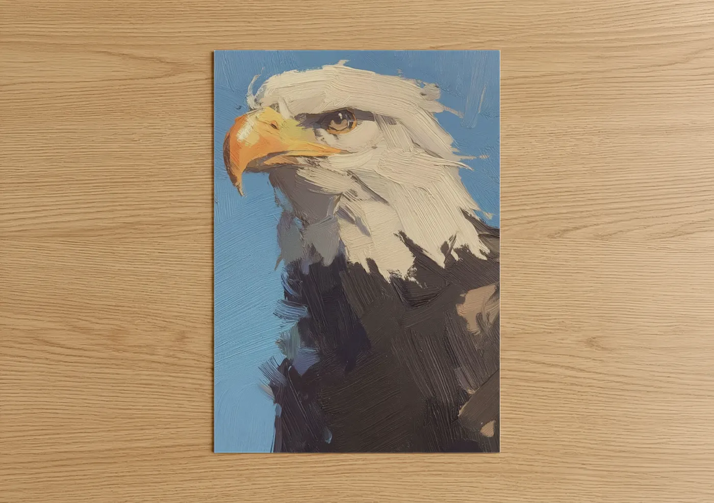 Majestic Eagle Portrait Oil Painting Wall Art