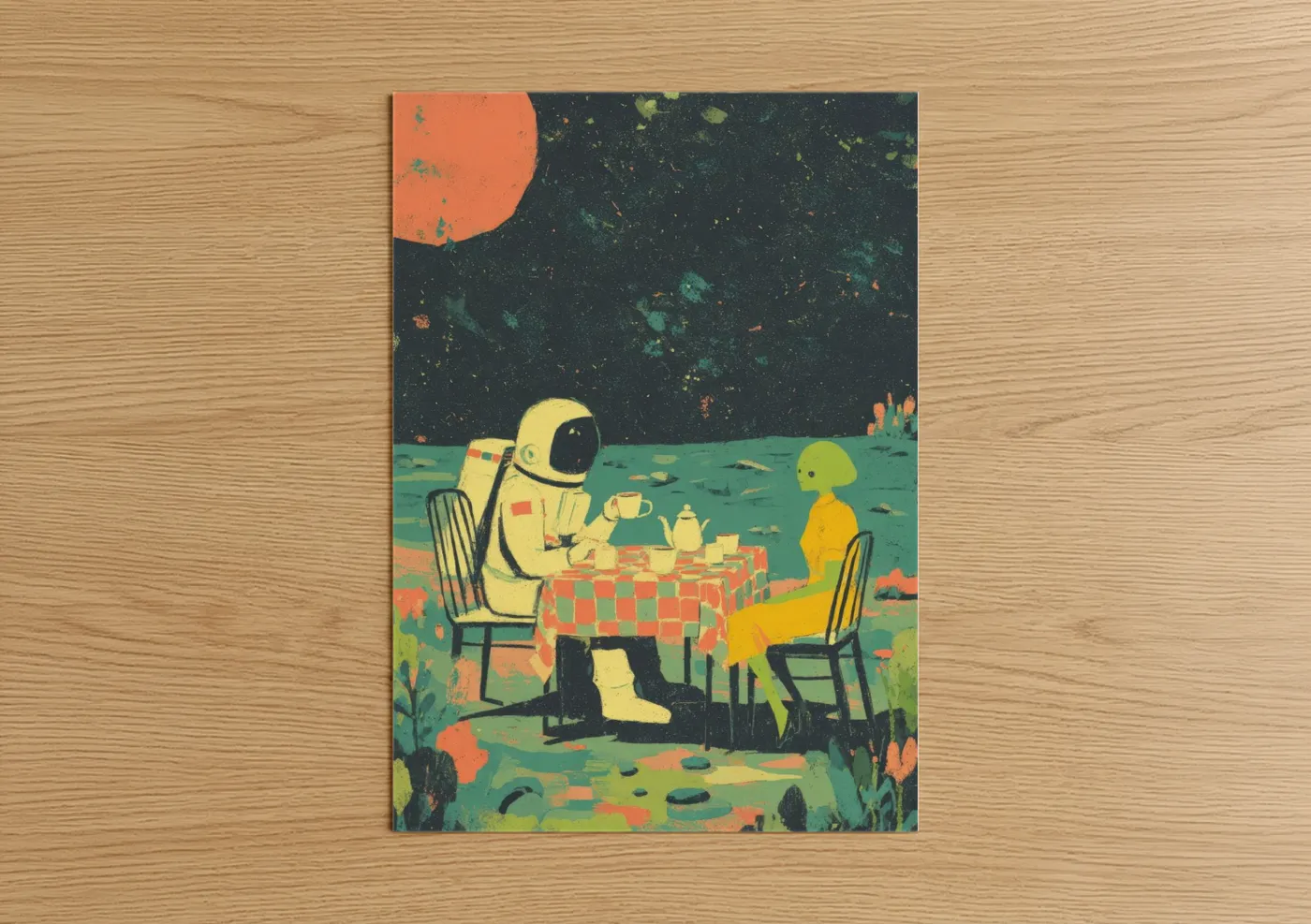 Astronaut Lunar Picnic Sci-Fi Wall Art
