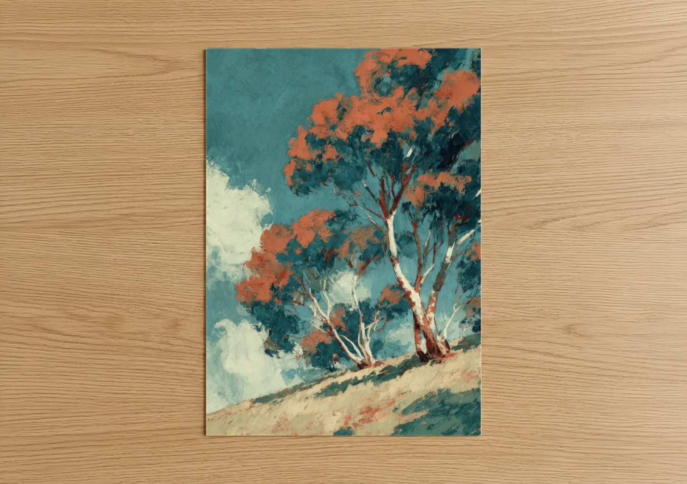 Russet Eucalyptus Forest Landscape Wall Art