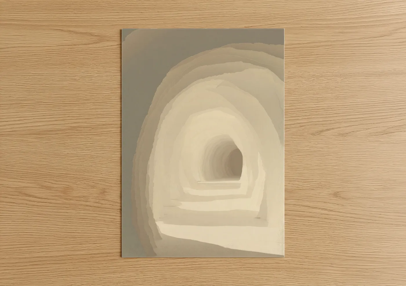 Minimalist White Tunnel Architecture Wall Art