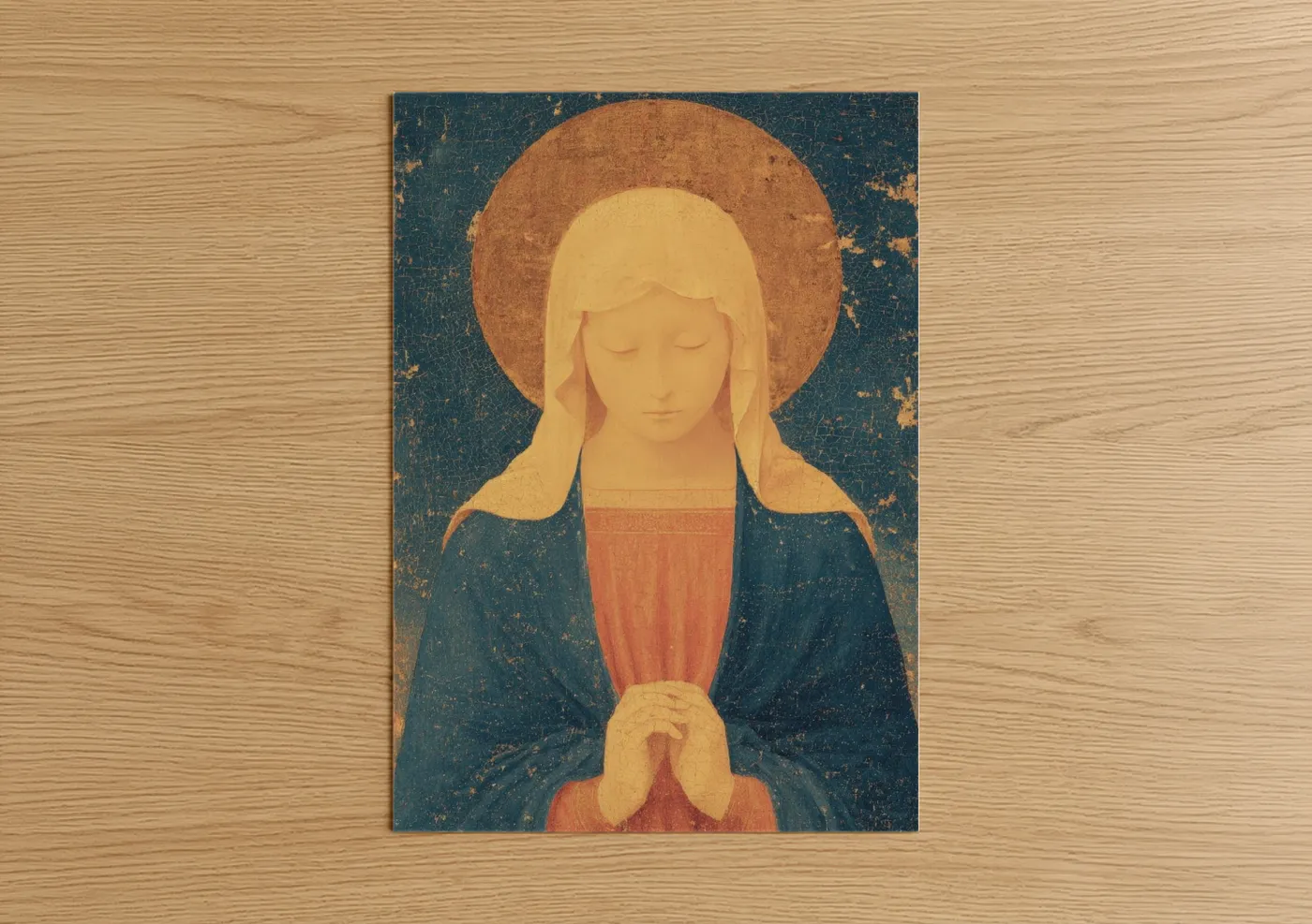 Virgin Mary Serene Religious Icon Wall Art
