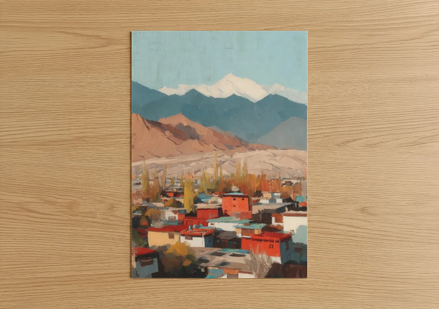 Himalayan Village Mountain Landscape Wall Art