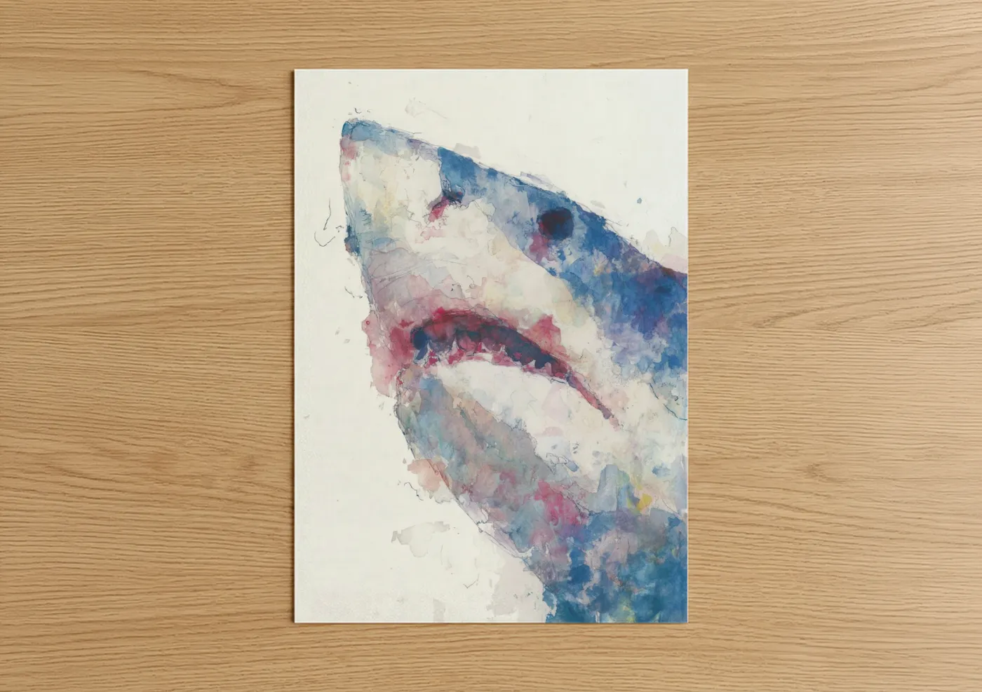 Azure Sand Tiger Shark Watercolor Wall Art