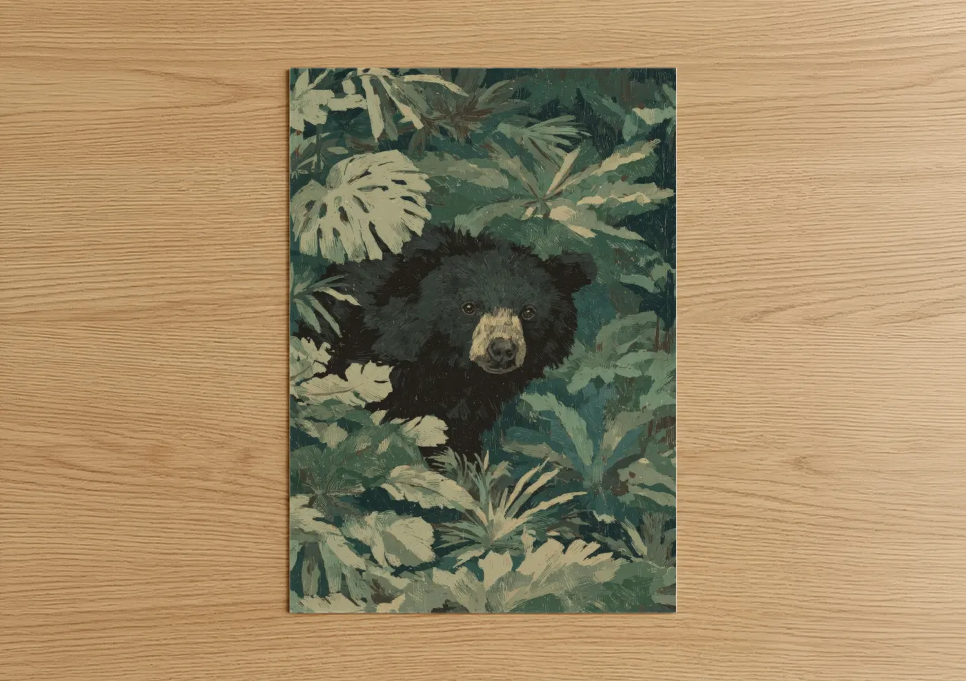 Sloth Bear Jungle Wildlife Illustration Wall Art