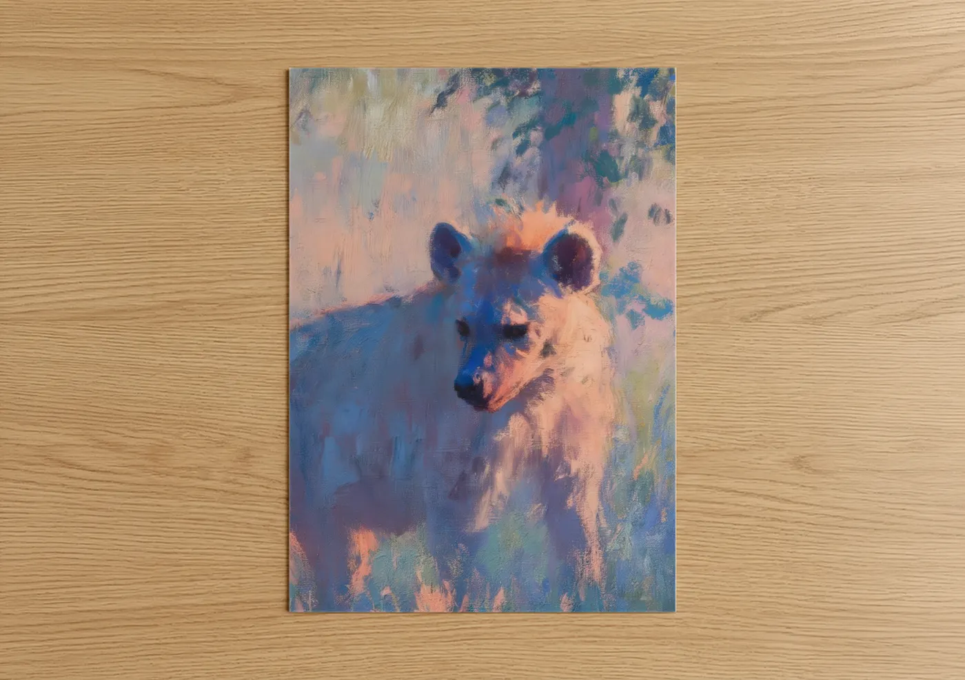 Twilight Hyena Impressionist Painting Wall Art