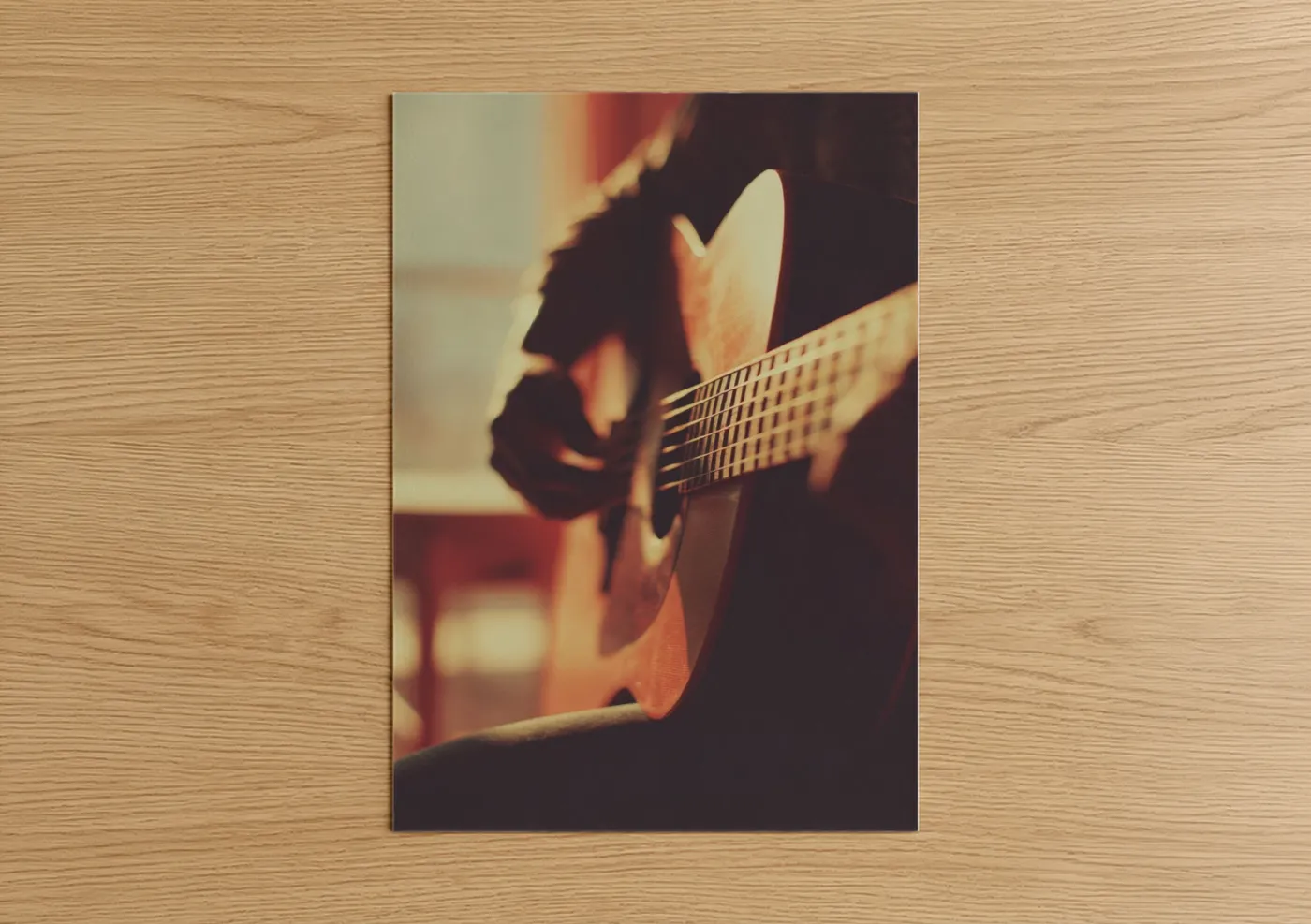 Golden Hour Guitar Country Music Wall Art