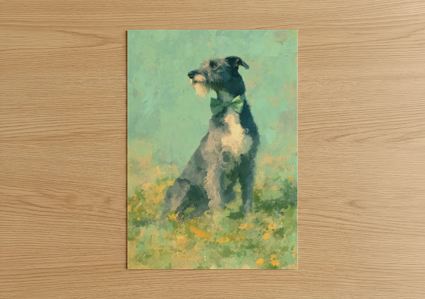 Elegant Terrier St Patrick's Day Green Wall Art