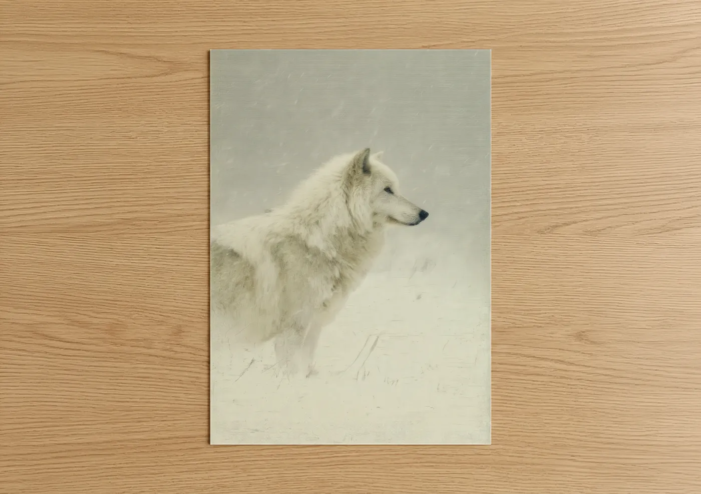 Arctic Wolf Winter Snow Portrait Wall Art