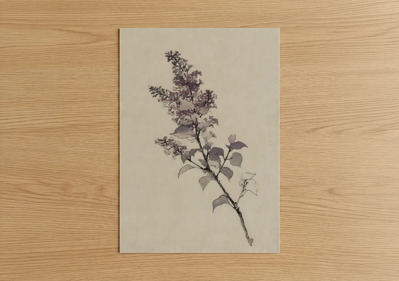 Purple Lilac Botanical Watercolor Wall Art