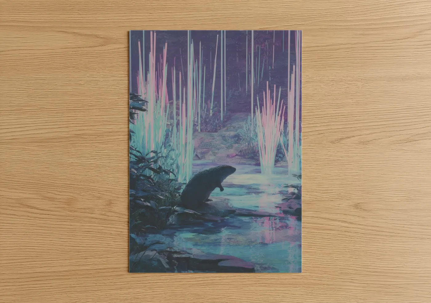 Neon Forest Beaver Dreamscape Wall Art
