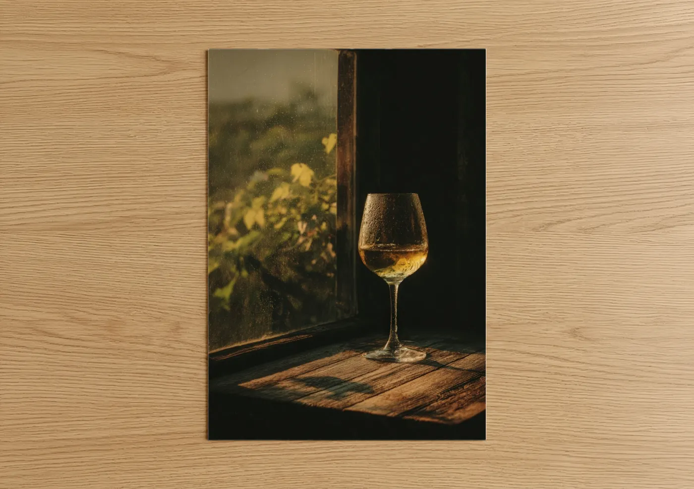 Golden Hour Wine Glass Vineyard Wall Art