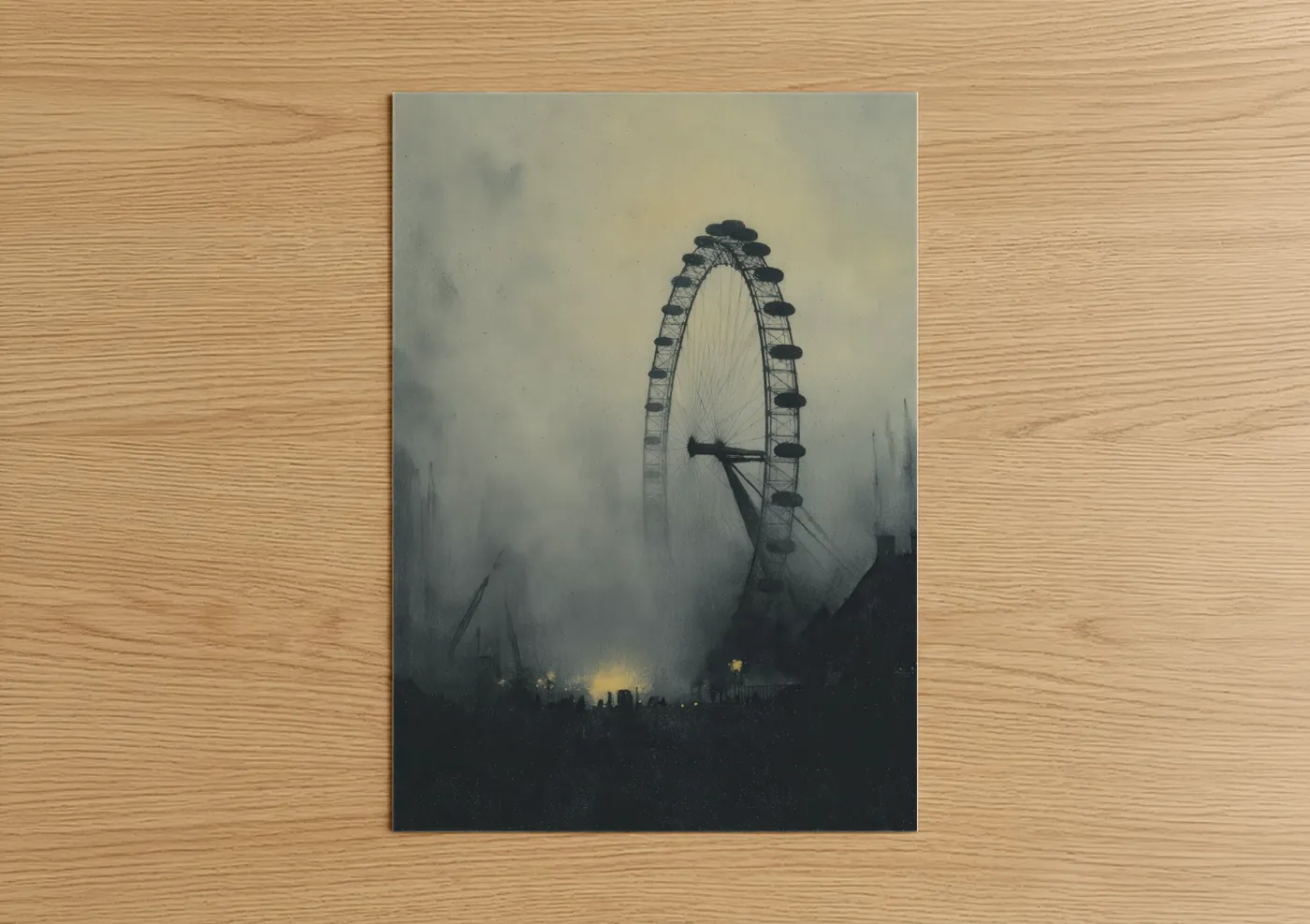 Misty London Eye Atmospheric Photography Wall Art