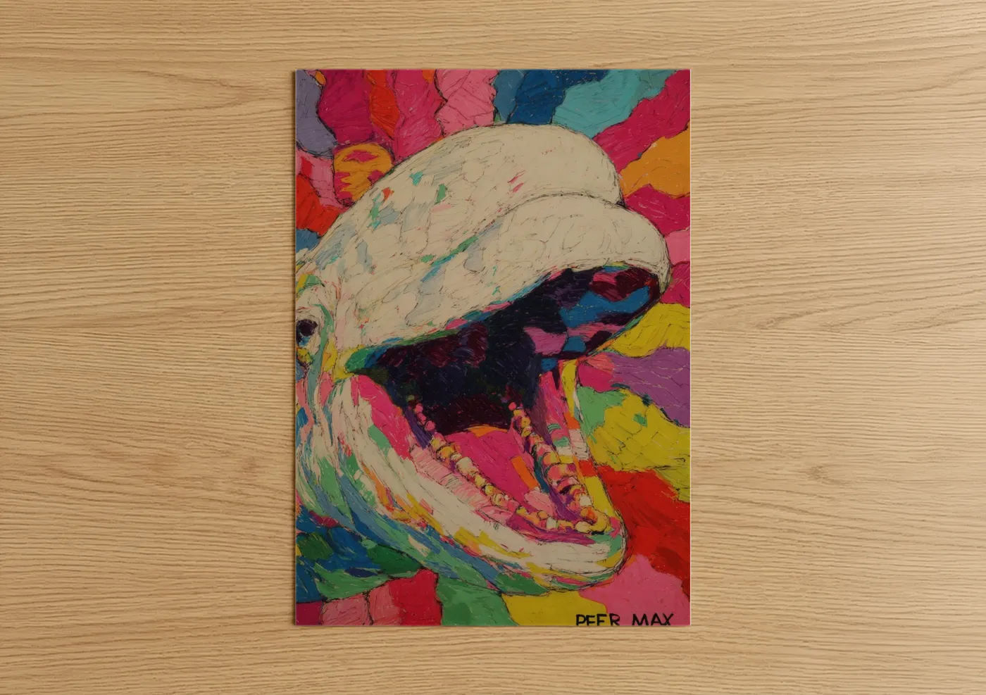 Colorful Beluga Whale Pop Wall Art