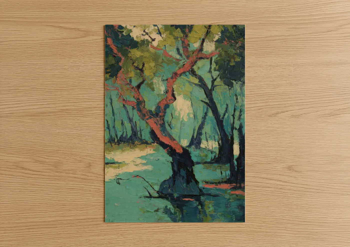 Crimson Mangrove Tree Impressionist Wall Art