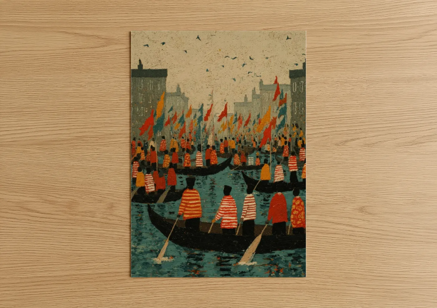 Vintage Venice Gondola Regatta Wall Art
