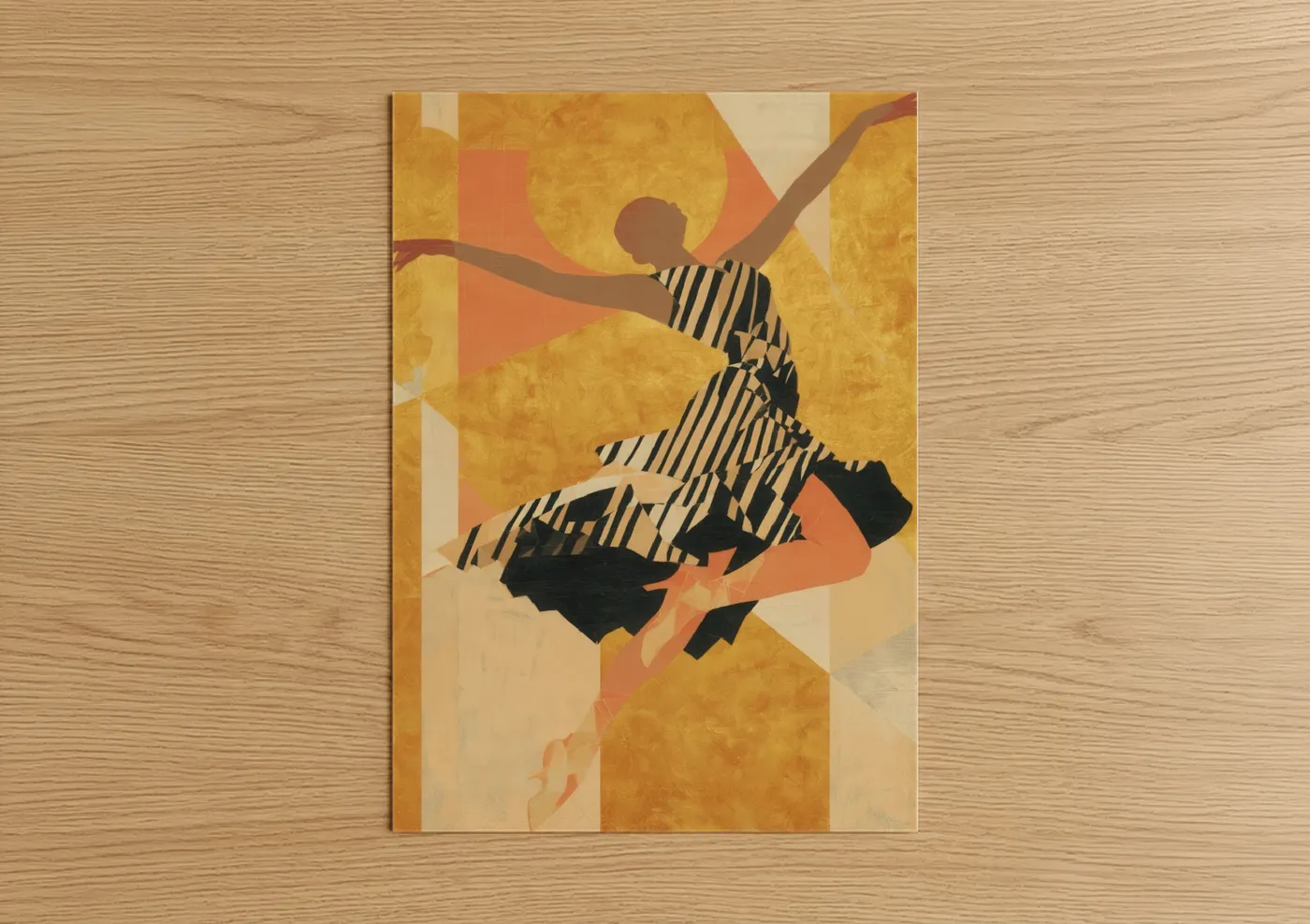 Golden Ballet Leap Art Deco Dancer Wall Art