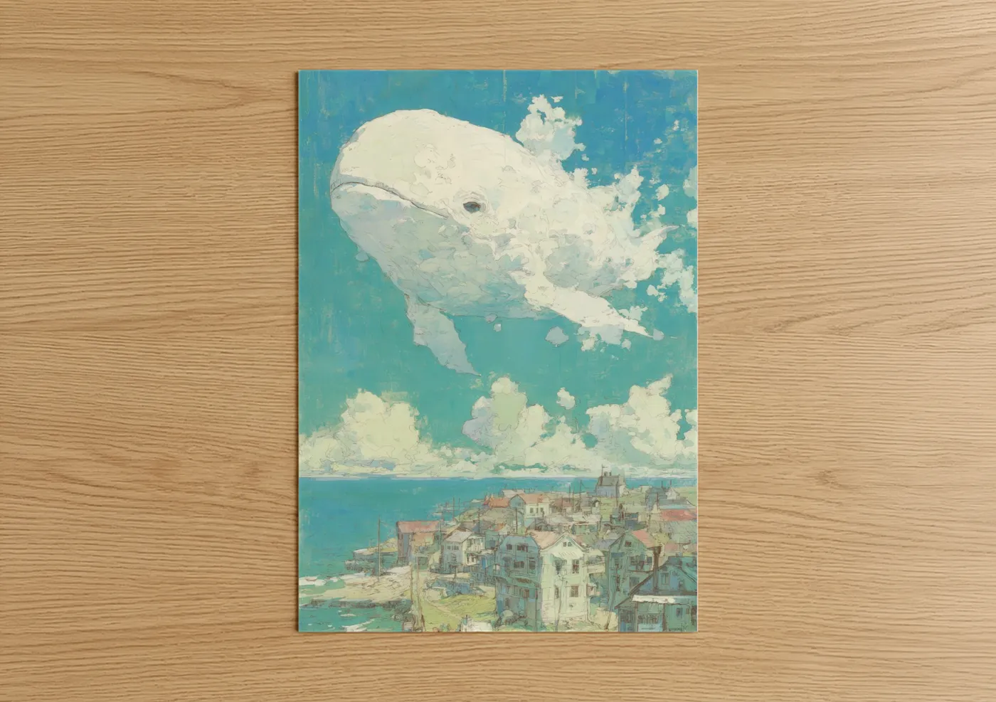 Beluga Whale Sky Dreamscape Art Wall Art