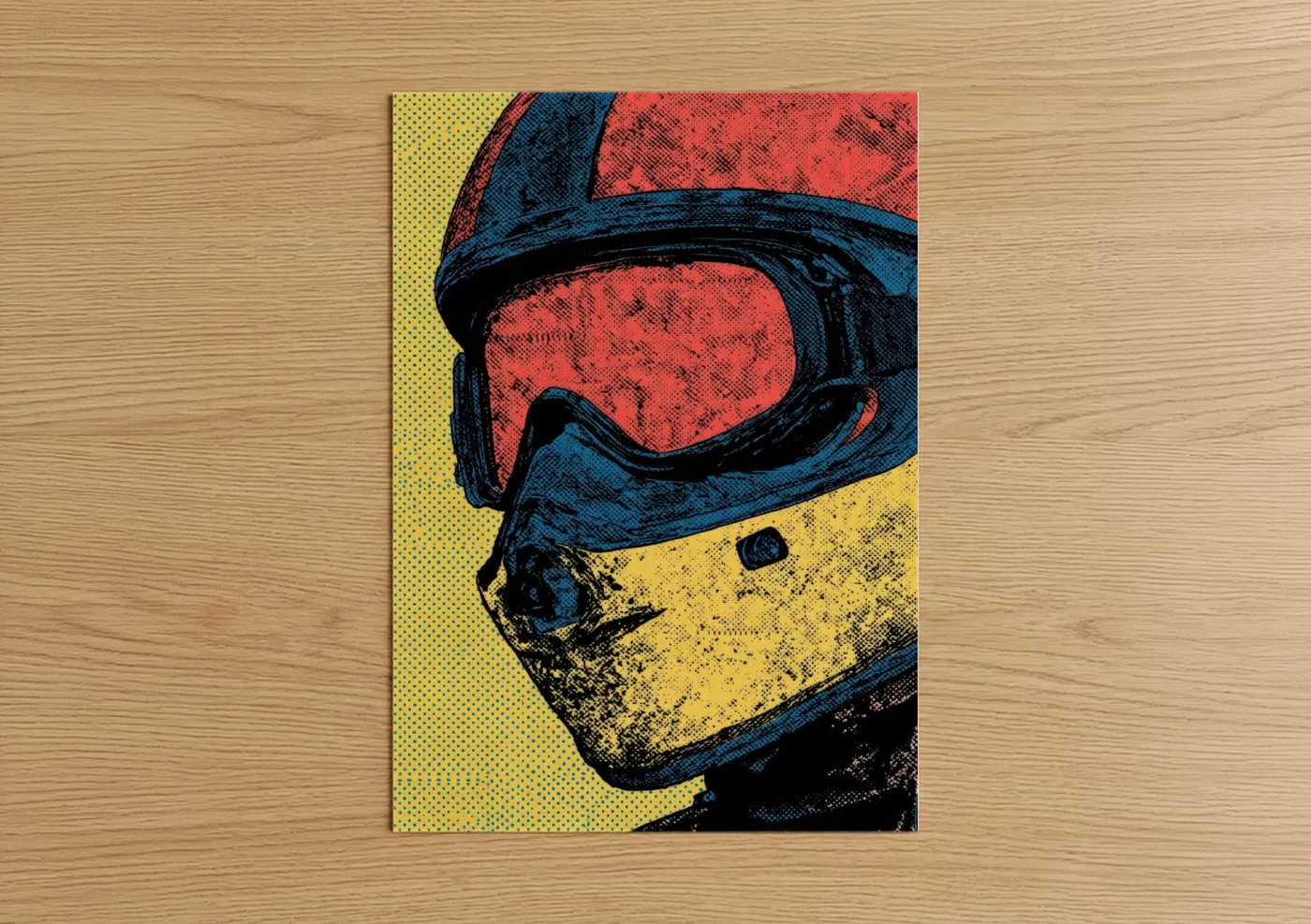 Vintage Motorcycle Helmet Pop Wall Art