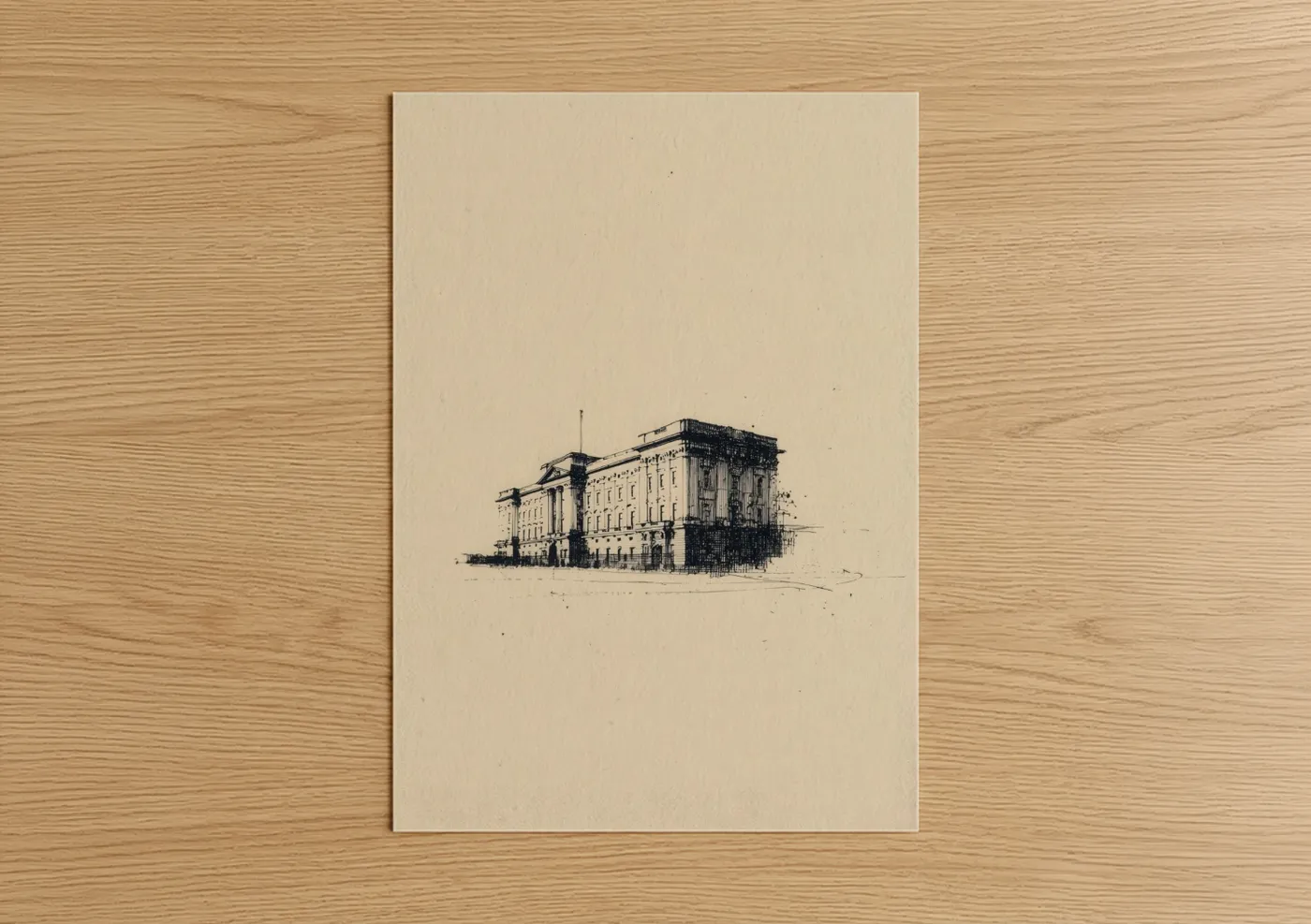 Buckingham Palace Architectural Sketch Wall Art