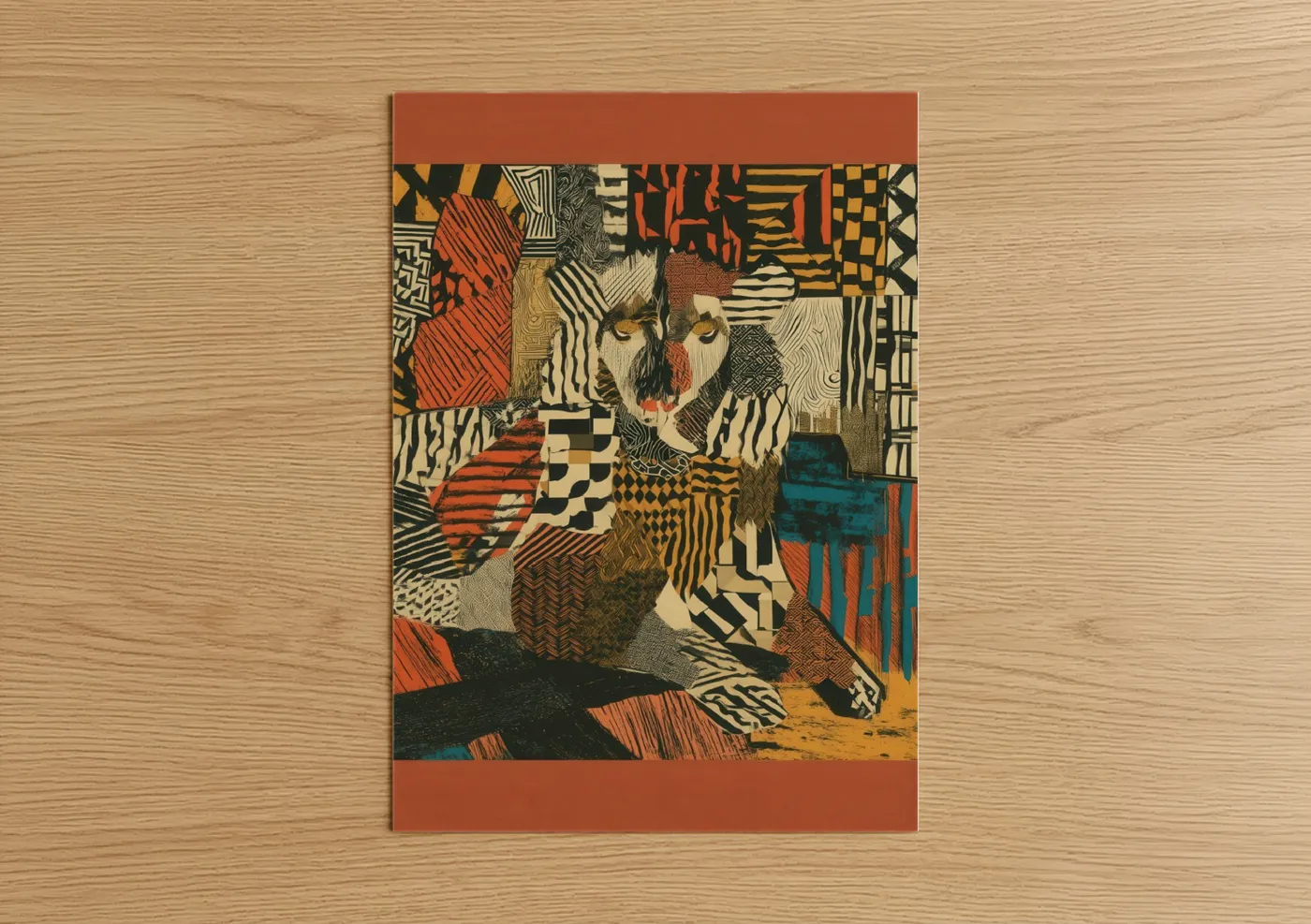Geometric Lion Abstract Pattern Wall Art