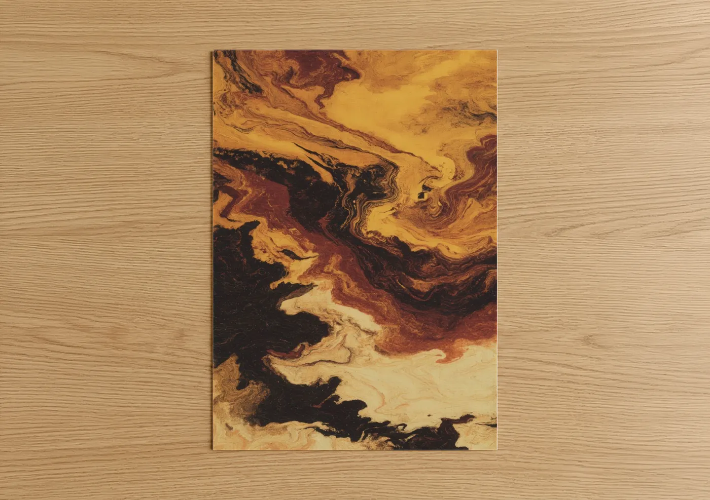 Whiskey Swirl Abstract Marbled Wall Art