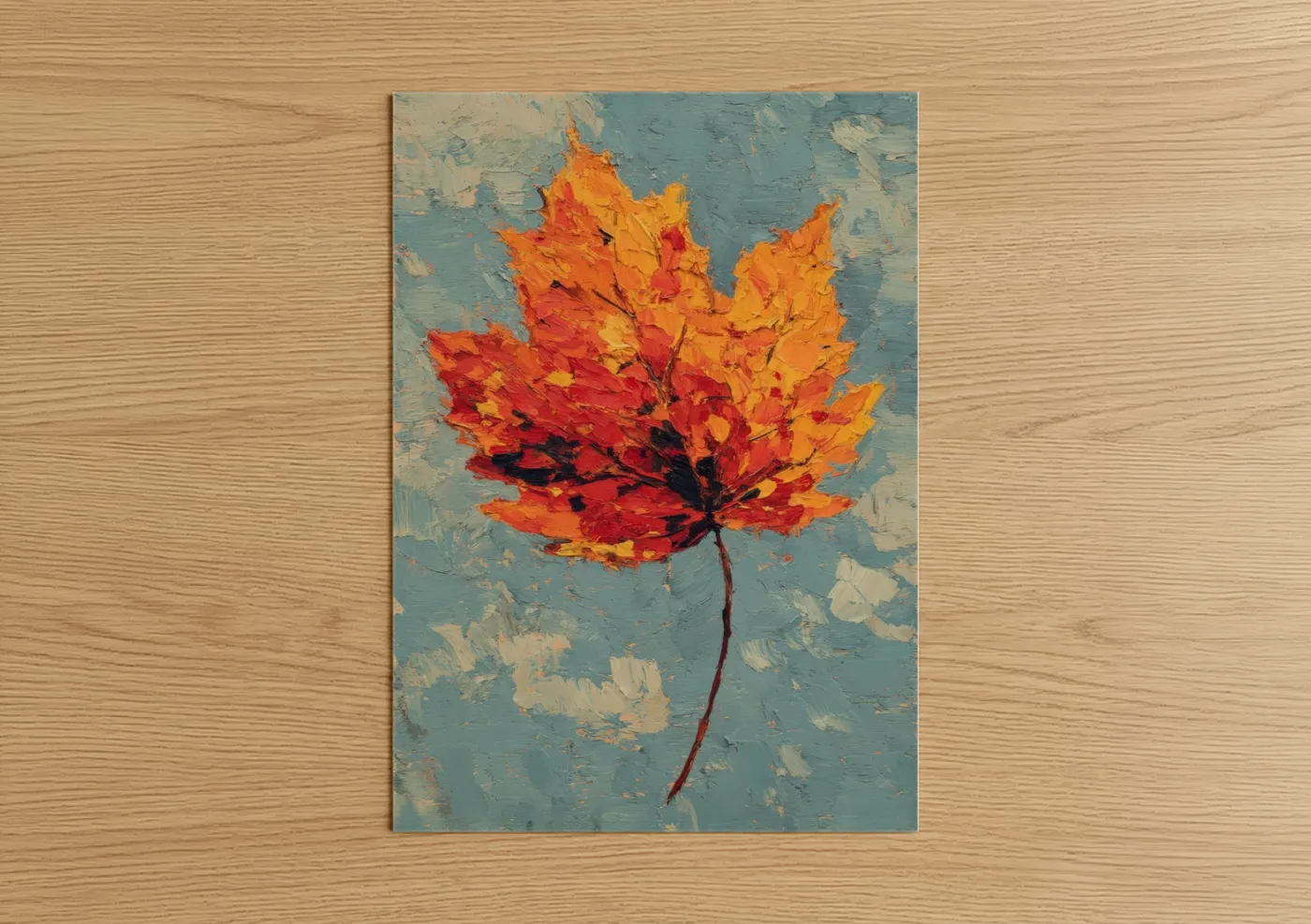 Vibrant Autumn Maple Leaf Painting Wall Art
