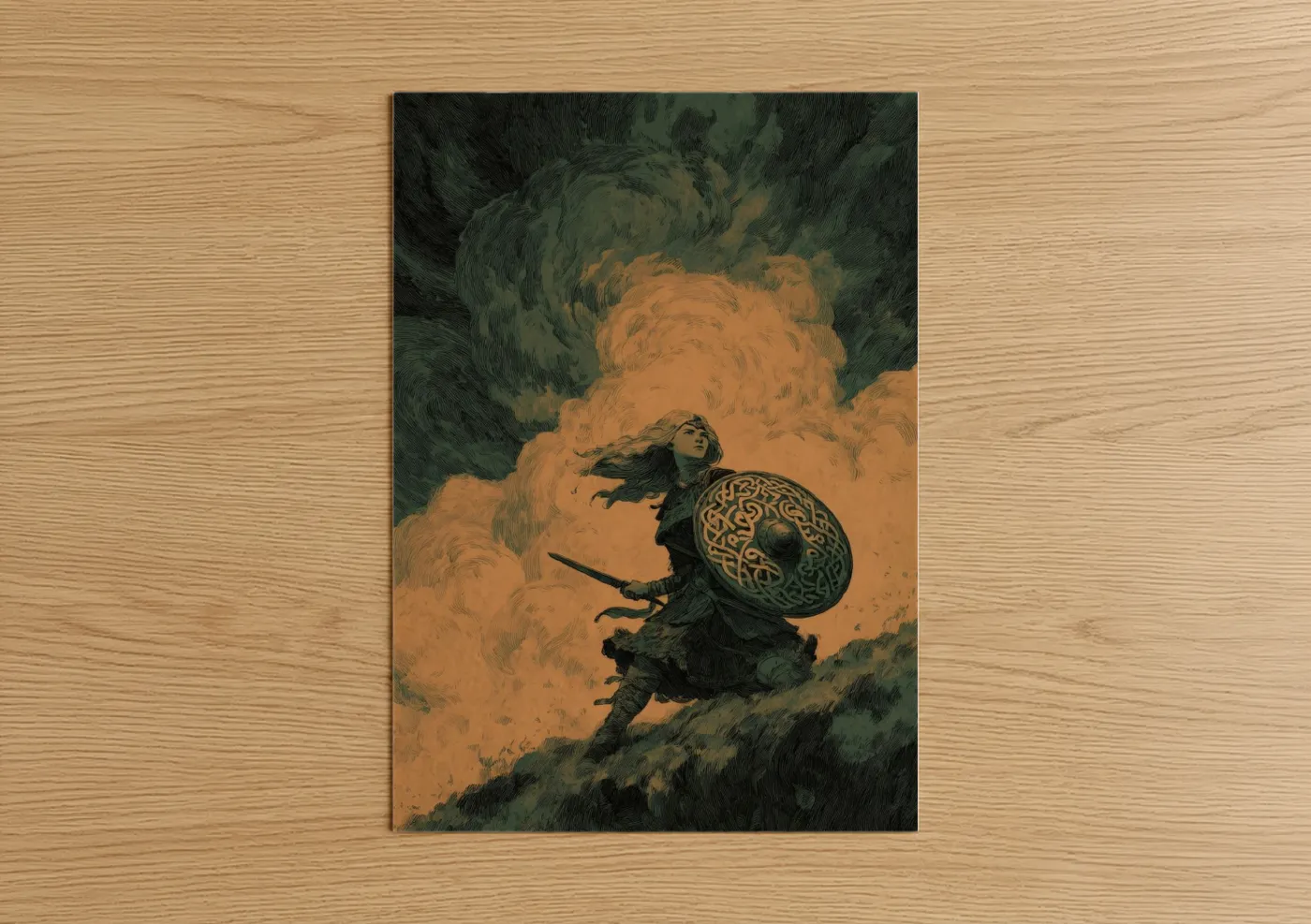 Desert Warrior Dwarf Fantasy Wall Art