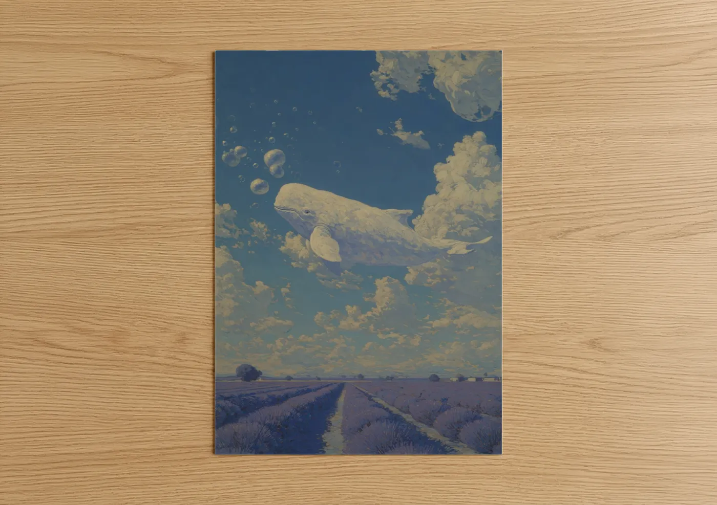 Dreaming Beluga Whale Surreal Wall Art
