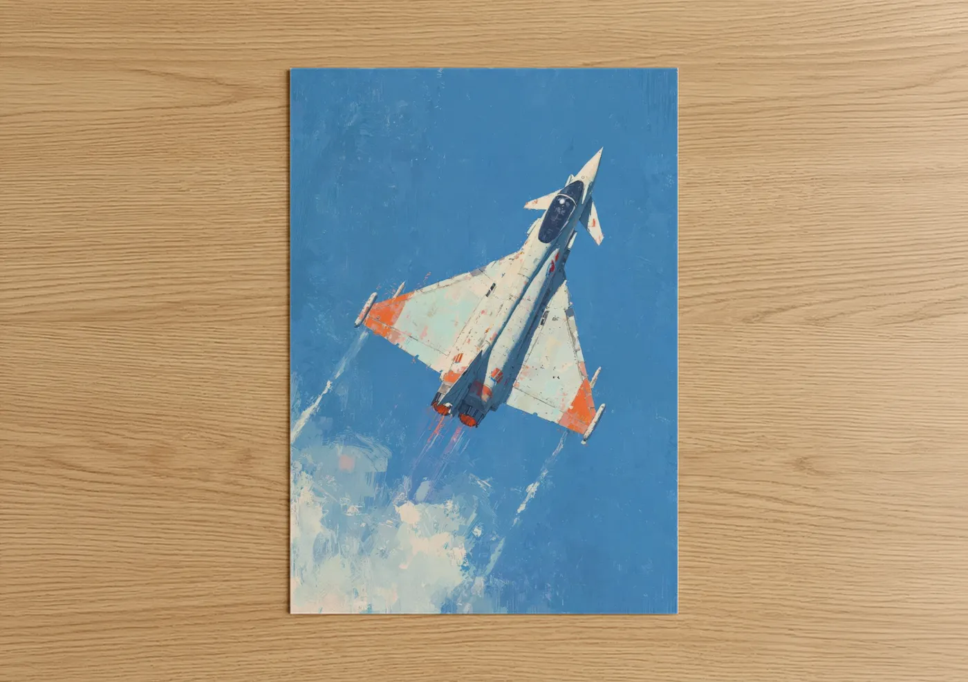Vintage Military Fighter Jet Ascending Wall Art